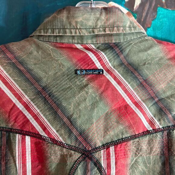 Point Zero Men's Red and Tan Striped Casual Shirt XL - Picture 5 of 16